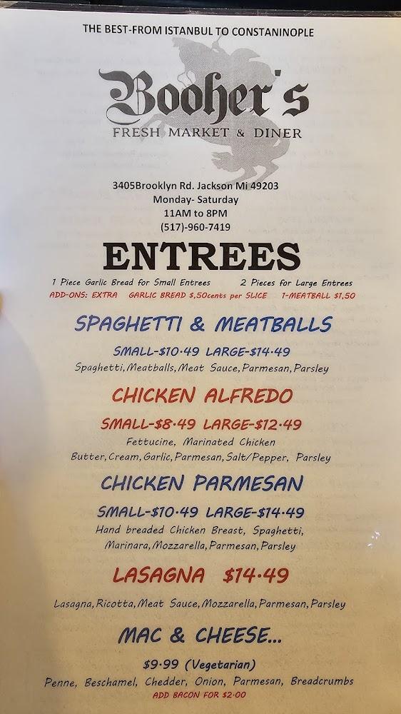 Booher's Fresh Market & Diner Menu image 3
